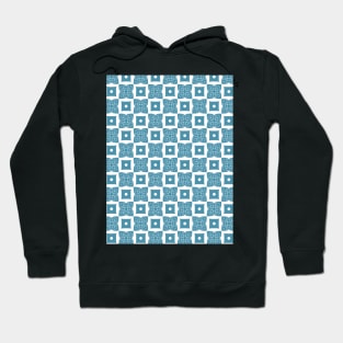 Blue floral and rectangle pattern Hoodie